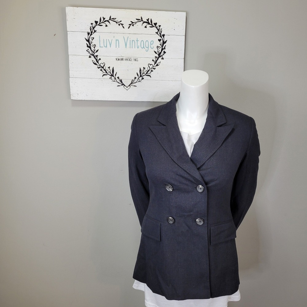 Banana Republic Stretch Women's Double Breasted Wool Blazer Made in Italy‎ Sz 2